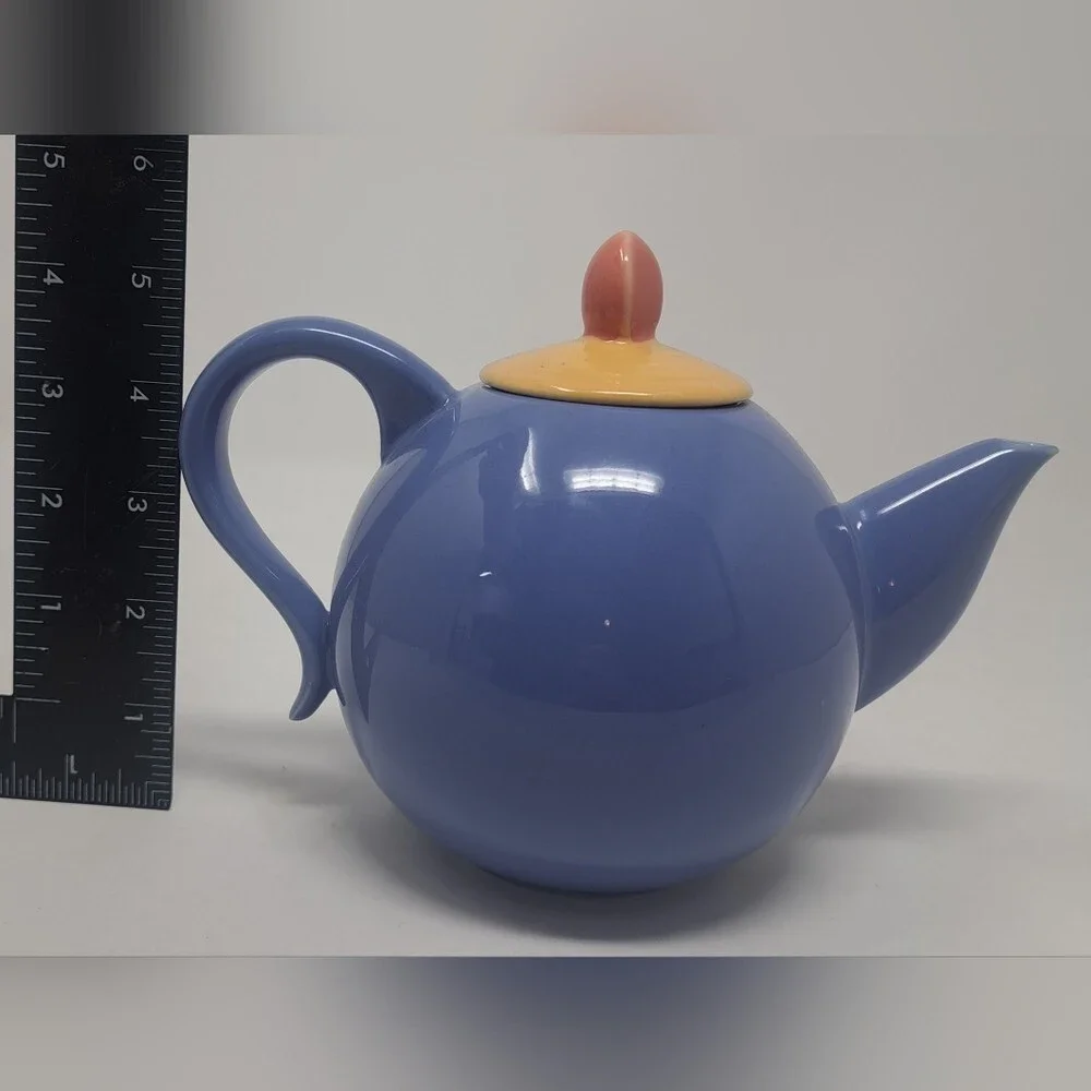 Lindt Stymeist Teapot Kitchen Coffee Colorways Blue Oval Japan Vintage 80s 90s